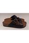 Anatomical Sole Adjustable Double Buckle Birken Model Black Women's Slippers - 8