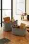 Set of 2 Textured Closet Laundry Children's Room Toy Organizer Folding Storage Basket Organizer