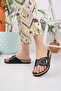 Women's Single Buckle Summer Casual Slippers Black Black - 2