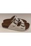 Anatomical Sole Adjustable Double Buckle Birken Model White Women's Slippers - 8