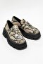 Beige Leather Women's Casual Ballerinas - 2