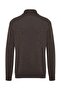 Kahverengi Casual Slim Fit Yünlü Yarım Balıkçı Düğmeli Triko Kazak TMNAW21KZ0394 - 3