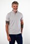 Men's Close-Fitting Basic Polo Neck Short Sleeve Solid Gray T-Shirt - 6