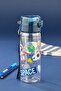 Space Printed Navy Blue Polycarbonate 500 ml Water Bottle & Water Bottle with Straw and Lid - 5