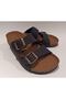 Anatomical Sole Adjustable Double Buckle Birken Model Black Women's Slippers - 3