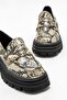 Beige Leather Women's Casual Ballerinas - 3