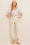 Women's White V-Neck Tie Waist Poplin Crop Blouse ALC-X10435 - 5