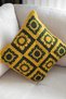 Green & Yellow - Motif Hand Knitted 2-Piece Throw Pillow Cover - Without Inner Pillow - 5