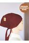 Seamless Lace-Up Bonnet Claret Red Cotton Combed Tied Women's Hijab Headscarf Scarf Turban Inner Cap - 2