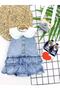 Ruffle Skirt Denim Fabric Baby Collar Baby Dress
