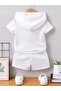 Los Angeles Printed Summer Hooded T-shirt Shorts Kids Set - 2