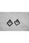 SQUARE ELIPS FLASHING METALLIC DANGLE EARRING - 2