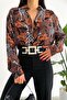 Women's New Season Leaf And Giraffe Pattern Wide Fit Oversize Shirt - 2