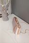 Rose Case Tan Satin Three Rows of Stone Evening Dress Box Model Women's Bag - 2