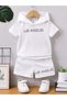 Los Angeles Printed Summer Hooded T-shirt Shorts Kids Set