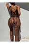 Garter Patterned Fancy Body Stocking - 3