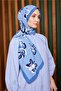 Women's Medina Silk Shawl Blue 3d Flower