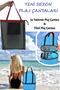 Beach Bag and Mesh Beach Bag Set of 2 Travel Bag Thermal Insulated Large Size