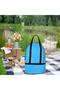 Beach Bag and Mesh Beach Bag Set of 2 Travel Bag Thermal Insulated Large Size - 6