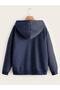 Unisex Indigo 2ip Knitted Fabric Oversize Hooded Cardigan - 4