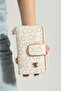 White Women's Wallet with Coin and Card Compartments