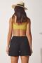 Women's Vibrant Black High Waist Summer Viscose Shorts BH00407 - 4