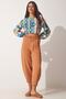 Women's Light Tile Linen Shalwar Trousers CI00036