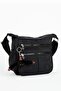 Women's 8 Compartment Crinkle Cross Shoulder Strap Bag & Casual Black Bag