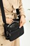 Women's 8 Compartment Crinkle Cross Shoulder Strap Bag & Casual Black Bag - 8
