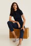 Women's Navy Blue Slim Cut Short Leg Trousers 53040524 - 8
