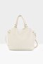 White Women's Three-Compartment Bag with Snap Detail M000002918