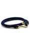 Men's Bronze Fishing Line Hook Navy Blue Paracord Wrap Bracelet Bt571 - 2