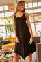 Women's Black Ethnic Strappy Asymmetrical Dress ELB-19000612