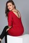 Women's Burgundy Back Low-cut Sequin Banded Half Sleeve Blouse M9313