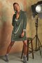 Women's Khaki Jacquard Velvet Dress - Outlet Product