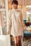Women's Stone Turtleneck Balloon Sleeve Loose Knitwear Dress ELB-19000867 - 4