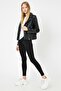 Women's Black Piping Detailed Tights - 2