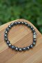 Unisex Gray Facet Cut Hematite Bracelet