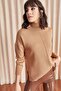 Women's Milky Coffee Stand Collar Thick Knit Sweater KZK-19000140 - 3