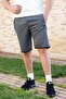 Men's Gray Honeycomb Fabric Pocket Hidden Zipper Drawstring Short Bermuda Shorts 21ESRTKPET - 2