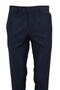 Men's Navy Blue Pipe Leg Classic Cut Fabric Trousers - 2