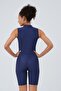 Single Piece Swimsuit with Thick Straps Half Zipper Surfer Shorts Sea Pool Swimsuit - 7