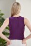 Women's Brick Purple Halter Neck 2-Piece Crop Blouse - 7