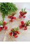 New Year's Gold Pine Branch 6-Piece Napkin Ring Set - 3
