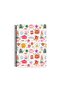 STRIPED 16x22 CM 80 SHEETS CARTON COVER WIRE NOTEBOOK 60 GRAM WHITE PAGE COFFEE