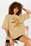Unisex Garfield Exotic Printed Oversize Crew Neck T-Shirt