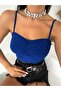 Women's Cobalt Blue Strappy Sandy Crop Blouse - 6