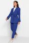 Blue Tie-Detail Lined Crepe Jacket-Pants Woven Top and Bottom Set TCTSS23US00044 - 2