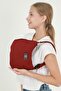 Claret Red U34 Single Zipper Compartment Canvas Fabric Women's Daily Baguette Hand and Shoulder Bag L:17 cm E:25 - 2