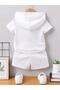 Los Angeles Printed Summer Hooded T-shirt Shorts Kids Set - 2